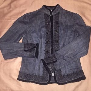 Chico’s Platinum embellished denim jacket